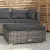 szürke polyrattan kerti lábtartó párnával 70 x 70 x 30 cm