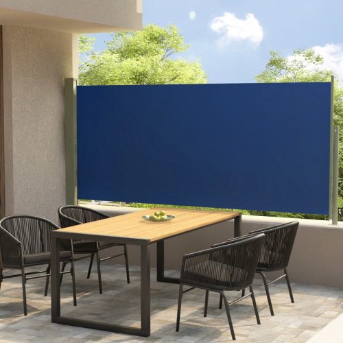 Kék kihúzható oldalsó terasznapellenző 140 x 300 cm