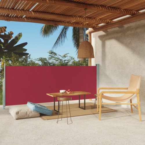 Piros behúzható oldalsó terasznapellenző 117 x 300 cm