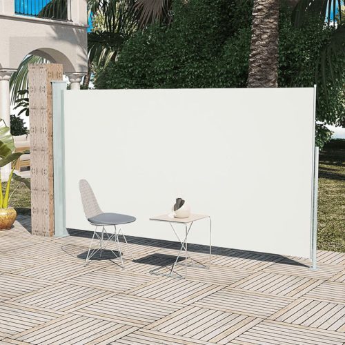 krémszínű behúzható oldalsó terasznapellenző 160 x 300 cm