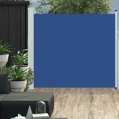 kék kihúzható oldalsó terasznapellenző 170 x 300 cm
