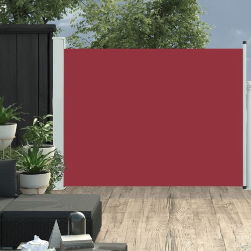 Piros kihúzható terasznapellenző 140 x 500 cm