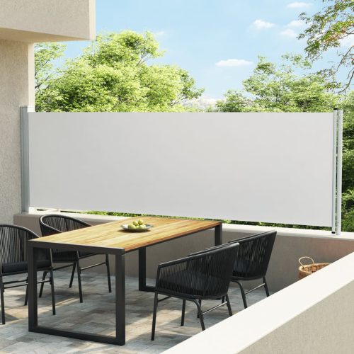 krémszínű kihúzható oldalsó terasznapellenző 140 x 600 cm