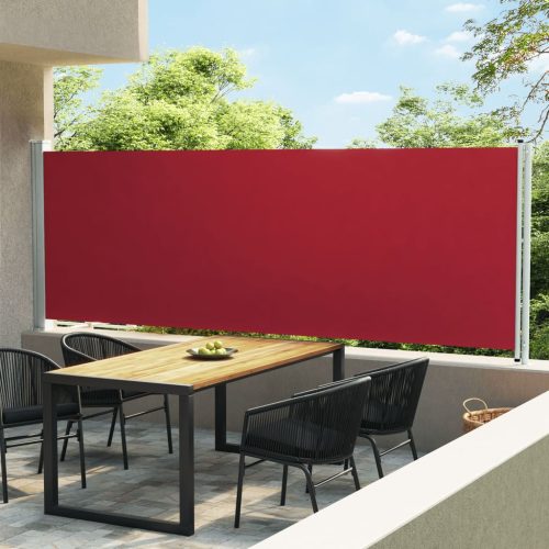 piros behúzható oldalsó terasznapellenző 160 x 600 cm