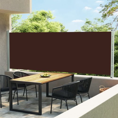 barna behúzható oldalsó terasznapellenző 160 x 600 cm