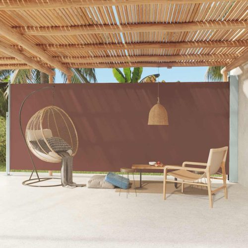 barna behúzható oldalsó terasznapellenző 220 x 600 cm