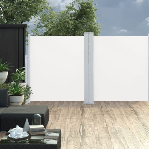 krémszínű behúzható oldalsó napellenző 140 x 600 cm