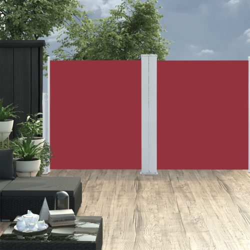 piros behúzható oldalsó napellenző 140 x 600 cm