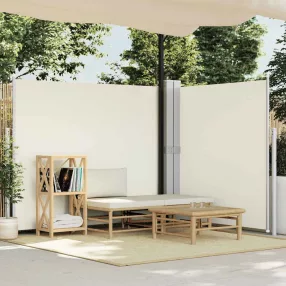 krémszínű behúzható oldalsó napellenző 180 x 600 cm