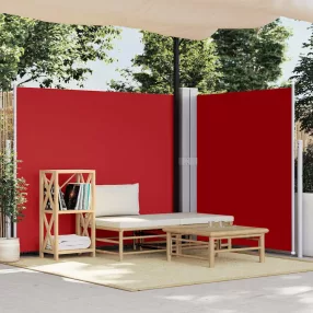piros behúzható oldalsó napellenző 180 x 600 cm