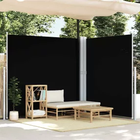 fekete behúzható oldalsó napellenző 200 x 600 cm