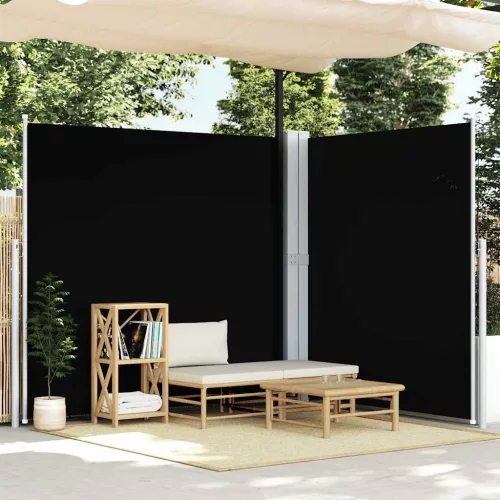 fekete behúzható oldalsó napellenző 200 x 600 cm
