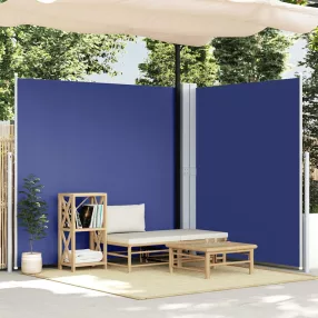kék behúzható oldalsó napellenző 200 x 600 cm