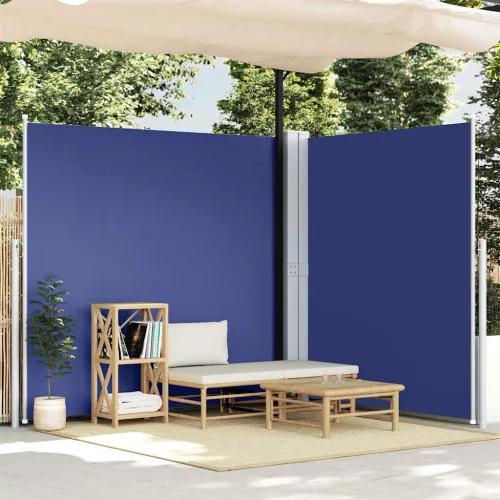 kék behúzható oldalsó napellenző 200 x 600 cm