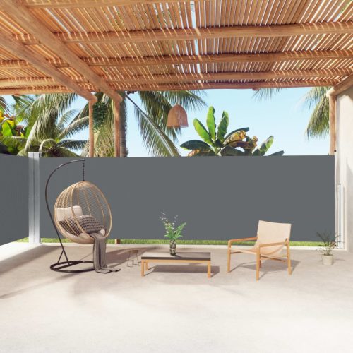 antracitszürke behúzható oldalsó napellenző 180 x 1000 cm