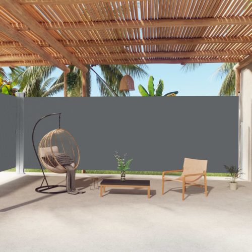 antracitszürke behúzható oldalsó napellenző 220 x 1000 cm