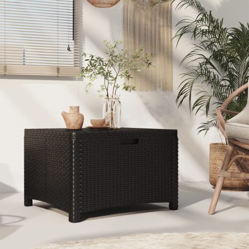  grafitszürke PP rattan kerti tárolóláda 60 x 54 x 41 cm