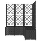 fekete polipropilén rácsos kerti ültetőláda 120 x 120 x 136 cm