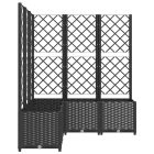 fekete polipropilén rácsos kerti ültetőláda 120 x 120 x 136 cm