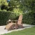 Barna HDPE kerti adirondack szék lábtartóval