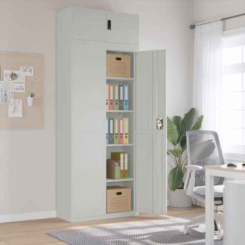 világosszürke acél irattartó szekrény 90x40x240 cm