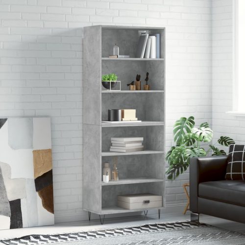betonszürke szerelt fa magasszekrény 69,5x32,5x180 cm