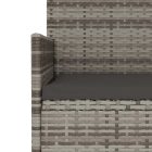 3 személyes szürke polyrattan kerti kanapé párnával