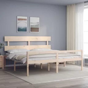 tömör fa ágy időseknek fejtámlával 200x200 cm