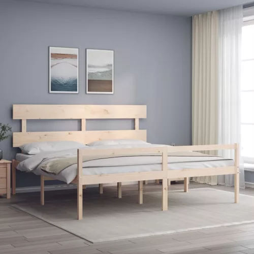 tömör fa ágy időseknek fejtámlával 200x200 cm