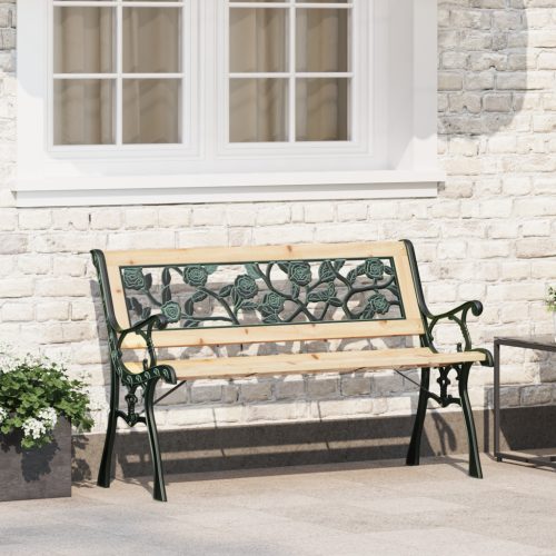 Kerti pad rózsás háttámlával 116 cm Fa