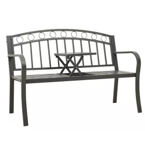 Szürke kerti pad asztallal 120 cm