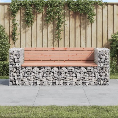  tömör duglászfenyő gabion kerti pad 184x71x65,5 cm