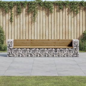   tömör impregnált fenyőfa gabion kerti pad 287 x 71 x 65,5 cm