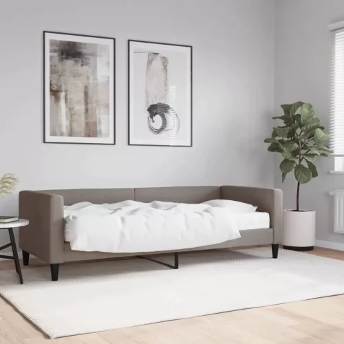 tópszínű szövet kanapéágy matraccal 80 x 200 cm