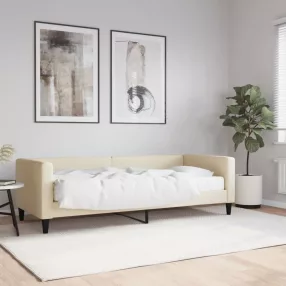 krémszínű szövet kanapéágy matraccal 80 x 200 cm