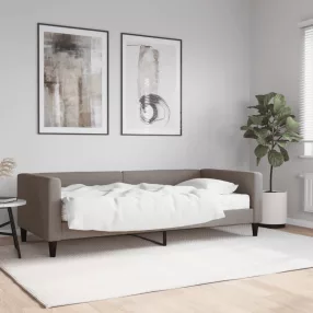tópszínű szövet kanapéágy matraccal 90 x 200 cm