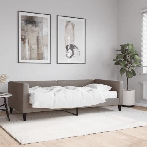 tópszínű szövet kanapéágy matraccal 90 x 200 cm