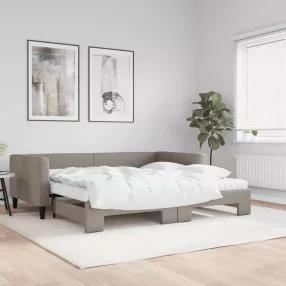   tópszínű kihúzható szövet heverő matracokkal 100 x 200 cm