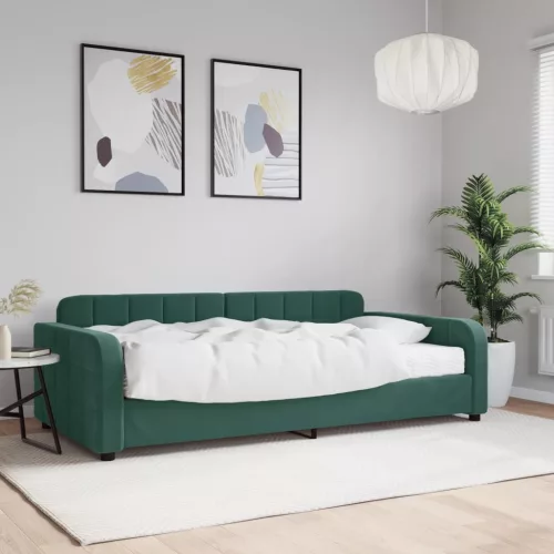 zöld bársony heverő matraccal 100 x 200 cm