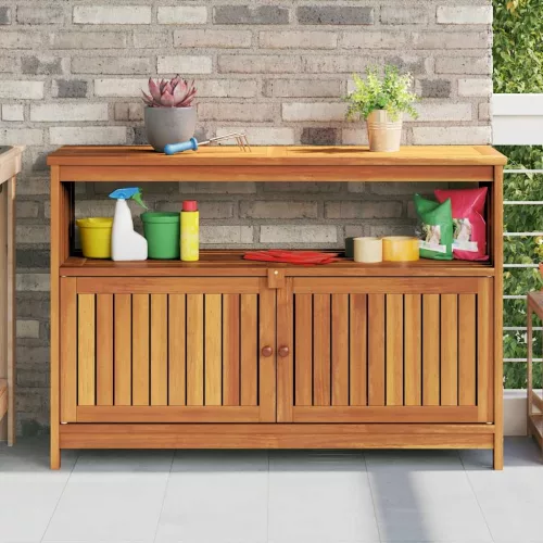 Tömör akácfa kerti tálalóasztal 110 x 35 x 75 cm
