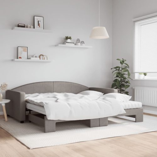 fekete kihúzható szövet heverő matracokkal 100 x 200 cm