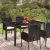 Fekete polyrattan üveglapos kerti asztal 150 x 90 x 75 cm