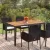 Fekete polyrattan falapos kerti asztal 150 x 90 x 75 cm