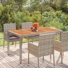 Szürke polyrattan falapos kerti asztal 150 x 90 x 75 cm