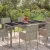 Szürke polyrattan üveglapos kerti asztal 190 x 90 x 75 cm