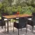 Fekete polyrattan falapos kerti asztal 190 x 90 x 75 cm