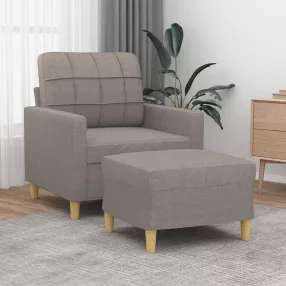 Tópszínű szövet kanapéfotel lábtartóval 60 cm