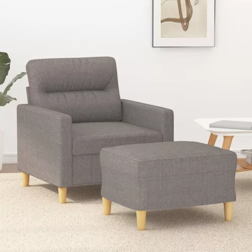 Tópszínű szövet kanapéfotel lábtartóval 60 cm
