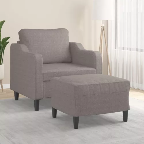 Tópszínű szövet kanapéfotel lábtartóval 60 cm