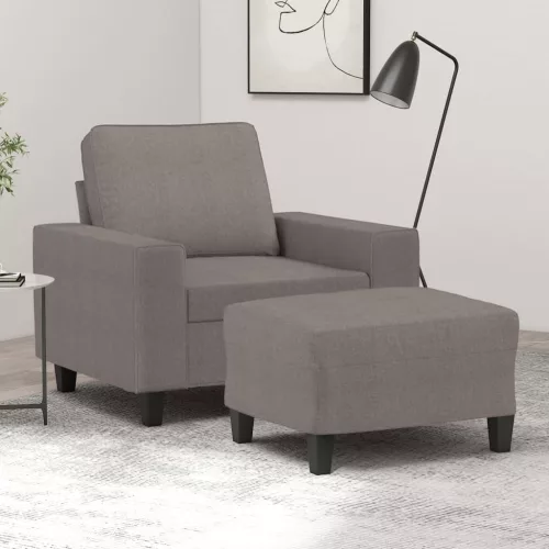 Tópszínű szövet kanapéfotel lábtartóval 60 cm